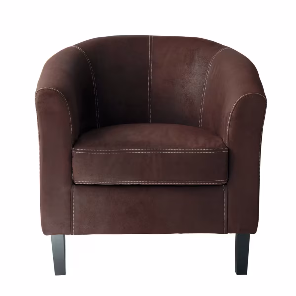 Fauteuil club classique en suédine