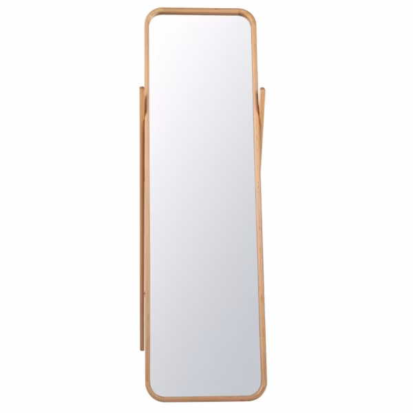 Grand miroir sur pied en bois