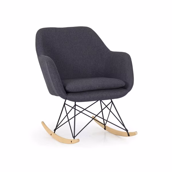 Fauteuil à bascule design gris foncé