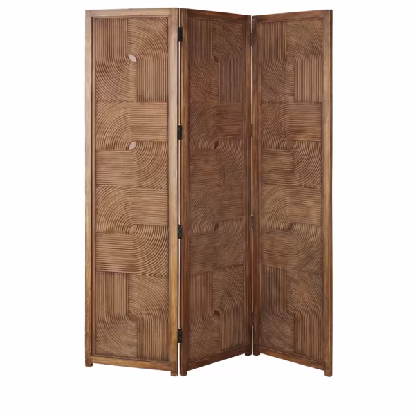 Paravent en bois gravé