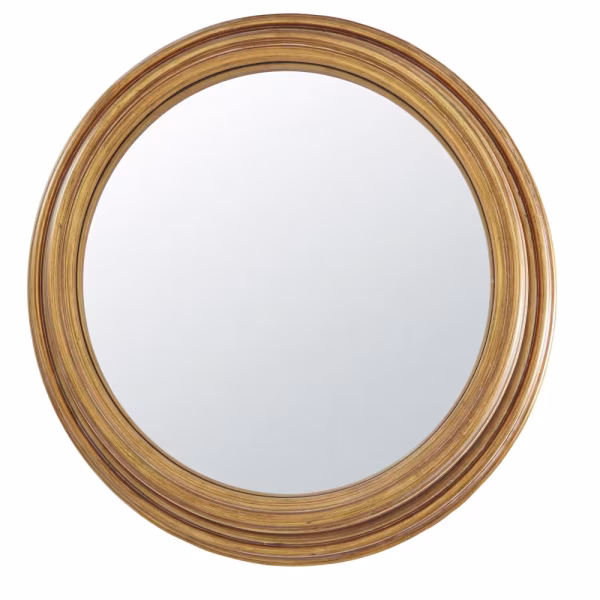 Miroir rond en bois de chêne