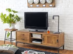 Meuble TV 1 porte et 2 tiroirs en manguier et métal