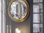 Miroir rond en bois de chêne