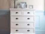 Commode haute 6 tiroirs crème
