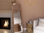 Grand miroir sur pied en bois