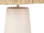 Lampe en céramique blanche et abat-jour tressé