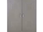 Armoire 2 portes battantes en métal gris