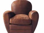 Fauteuil club vintage en suédine
