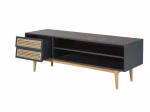 Meuble TV  2 tiroirs vintage en cannage