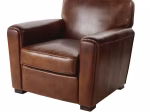 Fauteuil club vintage en cuir vieilli