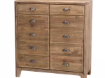 Commode 2 tiroirs 2 portes avec faux tiroirs en pin