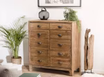 Commode 2 tiroirs 2 portes avec faux tiroirs en pin