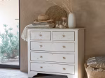 Commode 5 tiroirs en manguier effet vieilli