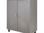 Armoire 2 portes battantes en métal gris