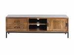 Meuble TV 1 porte et 2 tiroirs en manguier et métal